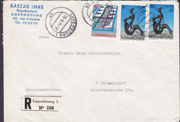 Luxembourg Registered Recommandé Einschreiben Label LUXEMBOURG 1974 Cover Brief Lettre DÜSSELDORG 2x Europa CEPT - Brieven En Documenten