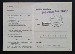 Österreich 1963, Postkarte Amtliche Mitteilung LUSTENAU/VORARLBERG "Postgebühr Bar Bezahlt" - 1961-70 Lettres
