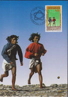 1994 Liechtenstein MC 123 Mi:LI 1083°, Yt:LI 1024°, Zum:LI 1025°,  Fussball WM USA 1994, Hopi Indianer : Kickball - Indios Americanas