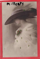 FEMALE  GLAMOUR FASHION       HAT  BONNEY   TINTED RP Pu 1913 - Mode