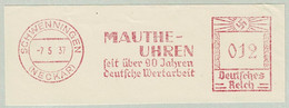 Deutsches Reich 1937, Freistempel / EMA / Meterstamp Mauthe-Uhren Schwenningen, Horloge / Clock - Horlogerie