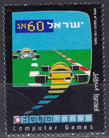 Israël YT 1122 Mi 1179 Année 1990 (Used °) Voitures De Course Sur Ordinateur - Usados (sin Tab)