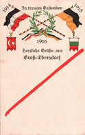 Litho Heraldik AK Groß Ebersdorf Großebersdorf In Treuem Gedenken 1 Weltkrieg Entente Allianz A Weida Triptis Wien ? - Weida