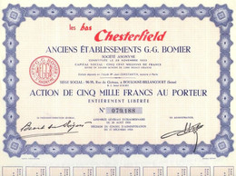 3 X ”les Bas Chesterfield” – 5.000 Francs (17.12.1958) - Textiel