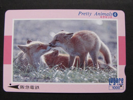 USED Carte Prépayée Japon - Japan Prepaid LAGARE Card FOXES PRETTY ANIMAL - Horses