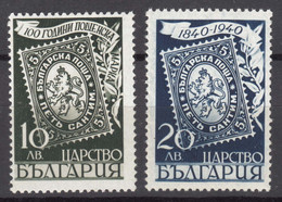 Bulgaria 1940 100 Years Of First World Stamp, Stamp On Stamp Mi#389-390 Mint Never Hinged - Unused Stamps