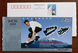 Skateboarding,China 2001 Jinjiang China Shoes Capital Kangli Skateboard Shoes Advertising Pre-stamped Card - Skateboard