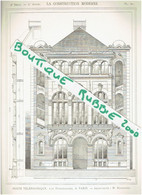 2 PLANS DESSINS 1899 PARIS 17° POSTE TELEPHONIQUE TELEPHONE WAGRAM RUE DESRENAUDES OU DES RENAUDES ARCHITECTE BOUSSARD - Paris