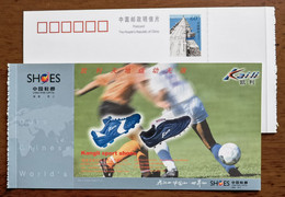 Soccer,football,China 2001 Jinjiang China Shoes Capital Kangli Sports Shoes Advertising Pre-stamped Card - Other & Unclassified