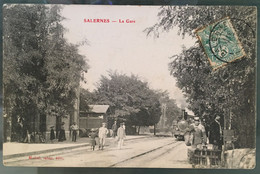 Salernes - La Gare - Locomotive à Vapeur, Et Animation. Circulée 1907 - Salernes