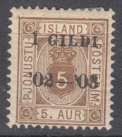 Iceland Island Ijsland 1902 Porto Mi#12 B, Mint Hinged - Unused Stamps