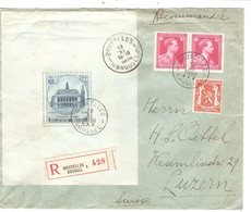 PM144/ TP 428(2)-419 BF 6 S/L. Recommandée Obl. BXL 13/9/1936 > Suisse Luzern C. D'arrivée - Lettres & Documents