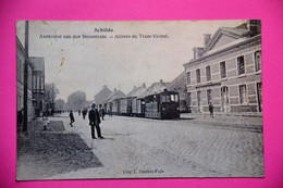 Schilde 1921 : Aankomst Van Den Stoomtram - Arrivée Du Tram-Vicinal . Rare - Schilde