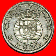 * PORTUGAL (1953-1967): CAPE VERDE ★ 2.50 ESCUDOS 1953 RARE SHIP! UNC MINT LUSTRE! LOW START ★ NO RESERVE! - Cabo Verde