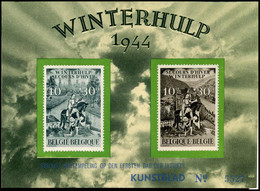 639/40 Op Kunstblad - Winterhulp 1944 - Cartas