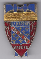 Sapeurs Pompiers De  LAMARCHE  CREUSE  - Insigne émaillé Drago Paris - Brandweer