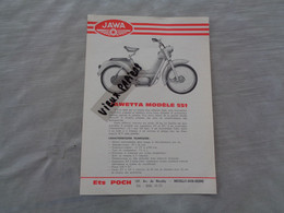 Publicité " Jawa  " - Motos - Scooteurs - Cyclos - Vélomoteurs - Locomotion - Dépliant - Affichette - Réf.84. - Motos