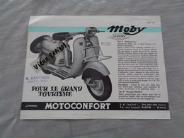 Publicité " Motoconfort   " - Motos - Scooteurs - Cyclos - Vélomoteurs - Locomotion - Dépliant - Affichette - Réf.84. - Motos