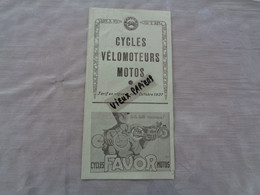 Publicité " Favor   " - Motos - Scooteurs - Cyclos - Vélomoteurs - Locomotion - Dépliant - Affichette - Réf.84. - Motos