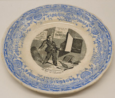 *ANCIENNE ASSIETTE PORCELAINE OPAQUE De GIEN CHEMIN De FER Du NORD BRUXELLES   E - Gien (FRA)