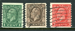 Canada USED 1933 King George V :Medallion" Coil Stamps - Usados