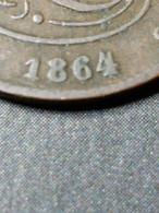 TRES RARE. 2 CENT 1864 AVEC 4/1 - 2 Cent