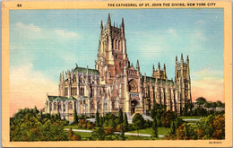 New York City The Cathedral Of St John The Divine 1946 Curteich - Churches