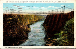 Idaho Hansen Bridge Over Snake River On The Old Oregon Trail 1940 Curteich - Otros & Sin Clasificación