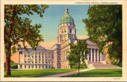 Kansas Topeka State Capitol Building 1940 Curteich - Topeka