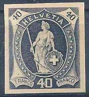 Stehende Helvetia, 40 Rp.stahlblau  (Versuchsdruck)      Ca. 1900 - Unused Stamps