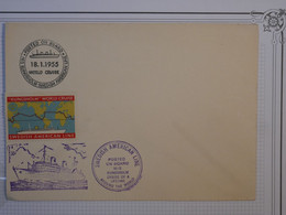BN8 SUEDE BELLE LETTRE   1955 WORLD CRUISE .SWEDISH AMERICAN LINE .KUNGSHOLM +AFFRANCH. PLAISANT - Cartas & Documentos