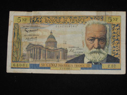 5 Nouveaux Francs  VICTOR HUGO -1-6-1961   **** EN ACHAT IMMEDIAT **** - 5 NF 1959-1965 ''Victor Hugo''