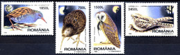 1998 Barn Owl,Southern Brown Kiwi,Water Rail,Nightjar,Night Birds,Romania,Mi.5325/Y.4457,MNH - Kiwi