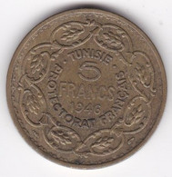 Protectorat Français. 5 Francs 1946 (AH 1365). Bronze -Aluminium, Lec# 312 - Tunisia