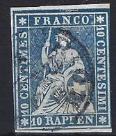 Suiza U   27 (o) Usado. 1854 - 1843-1852 Timbres Cantonaux Et  Fédéraux