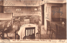 STRAßBURG Elsass Strasbourg Alsace Wein + Bier Restaurant STREICHER Gelaufen 31.12.1909 Weitergeleitet - Elsass
