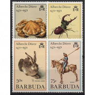 Barbuda 1971 Albrecht Dürer Tierzeichnungen I/IV Postfrisch - Barbuda (...-1981)