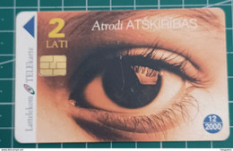 LATVIA USED PHONECARD EYE - Letonia