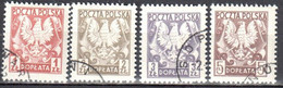 Poland 1980 - Postage Due - Mi.165-68 - Used - Segnatasse