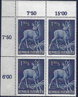 AUSTRIA 1959 Roe Deer 1s.50 Top Left Corner Block Of 4 UMM - 1945-60 Neufs