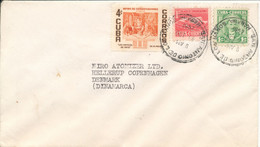 Cuba Cover Sent To Denmark 16-10-1957 - Storia Postale