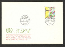 FINLAND - FDC INTERNATIONAL YOUTH YEAR 1985. - Otros & Sin Clasificación