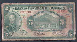 Bolivia – Billete De 5 Bolivianos – Año 1928 - Bolivië