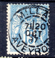 Type Sage  N° 90--15c Bleu-- Cachet  MILLAU- Aveyron   Daté Du  20  OCT  97 - Gebruikt