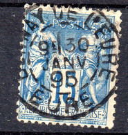Type Sage  N° 90--15c Bleu-- Cachet   BERNAY DE L'EURE --Eure  ...   Daté Du  30  JANV  95 - Used Stamps