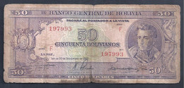 Bolivia – Billete De 50 Bolivianos – Año 1945 - Bolivië