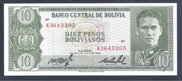 Bolivia – Billete De 10 Pesos Bolivianos – Año 1962 – S/C - Bolivia