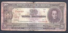 Bolivia – Billete De 20 Bolivianos – Año 1945 - Bolivia