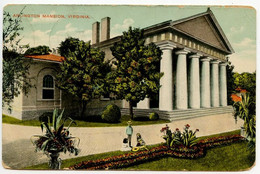 United States 1908 Postcard Arlington Mansion, Virginia; New York & Washington RPO Postmark - Arlington