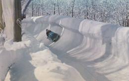 A Two-man Sled Zooming Down The Bob-runat Lake Placid, New York. View Shows One Of Many Curves On Mount Van Hovenburg - Adirondack